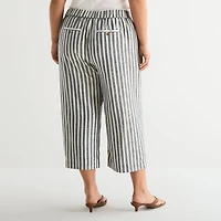 a.n.a Womens Plus Wide Leg High Rise Cropped Pant