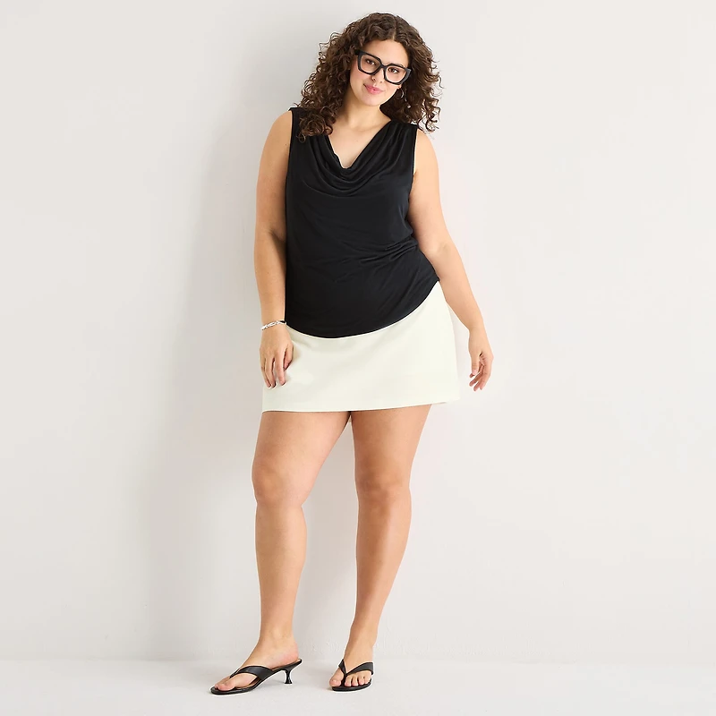 a.n.a Womens Plus Cowl Neck Sleeveless Tank Top