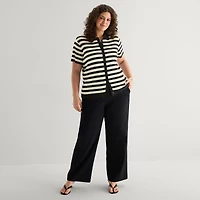 A.N.A Plus Womens Short Sleeve Polo Sweater