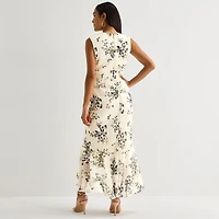 Melonie T Womens V Neck Sleeveless Cap Maxi Dress