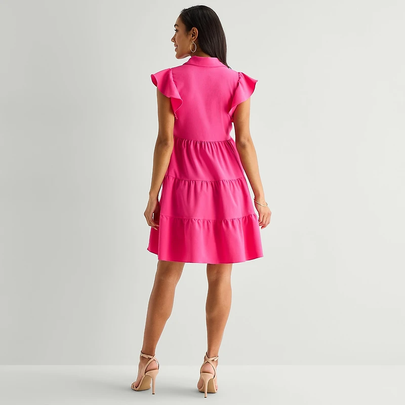 Danny & Nicole Womens Short Sleeve Shirt Dress