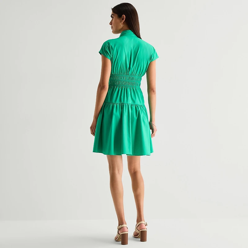Danny & Nicole Womens V Neck Short Sleeve Fit + Flare Dress