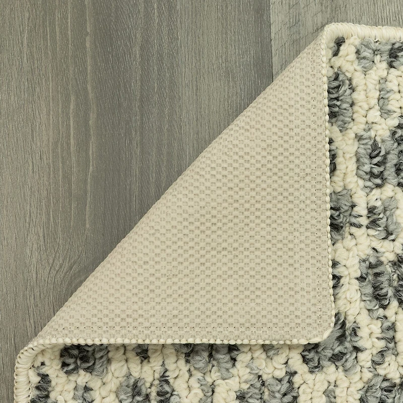 Maples Tiled Pebble Gray Indoor Rectangular Accent Rug