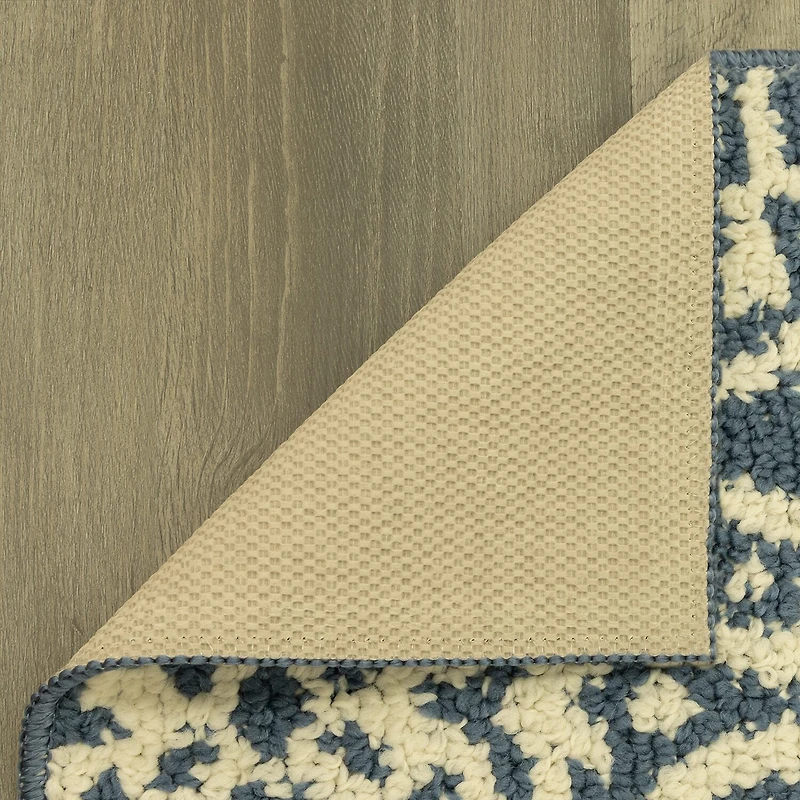Maples Circle Medallion Blue Indoor Rectangular Accent Rug