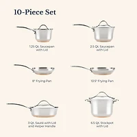 Anolon Nouvelle Stainless Steel 10-pc. Cookware Set