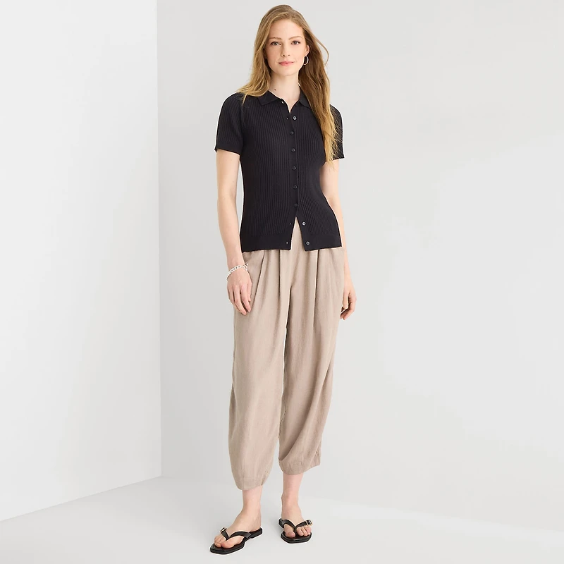 a.n.a Womens Short Sleeve Polo Sweater