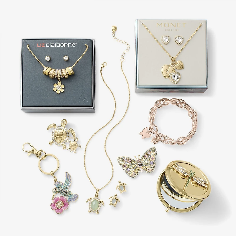Monet Jewelry Womens Glass Heart 2-pc. Jewelry Set