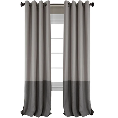 Elrene Home Fashions Braiden Color Block Grommet Top Blackout Single Curtain Panel