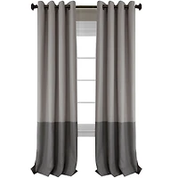 Threadmade Braiden Color Block Grommet Top Blackout Single Curtain Panel
