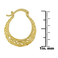 Silver Reflections 24K Gold Over Brass Hoop Earrings