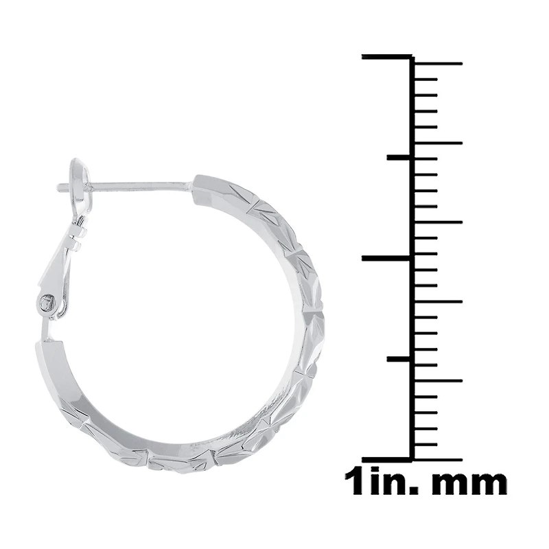 Silver Reflections Womens 26mm Hoop Earrings