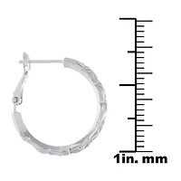 Silver Reflections Womens 26mm Hoop Earrings