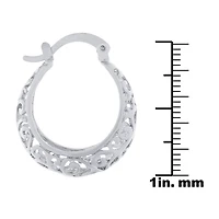 Silver Reflections Womens 24mm Hoop Earrings