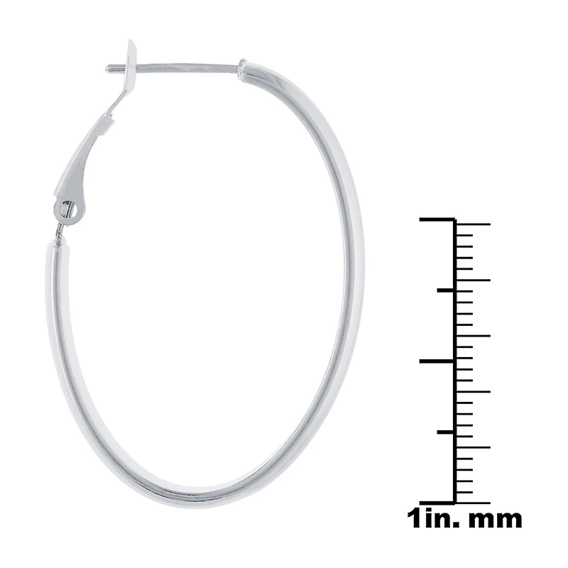 Silver Reflections Womens 40mm Hoop Earrings