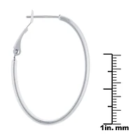 Silver Reflections Womens 40mm Hoop Earrings