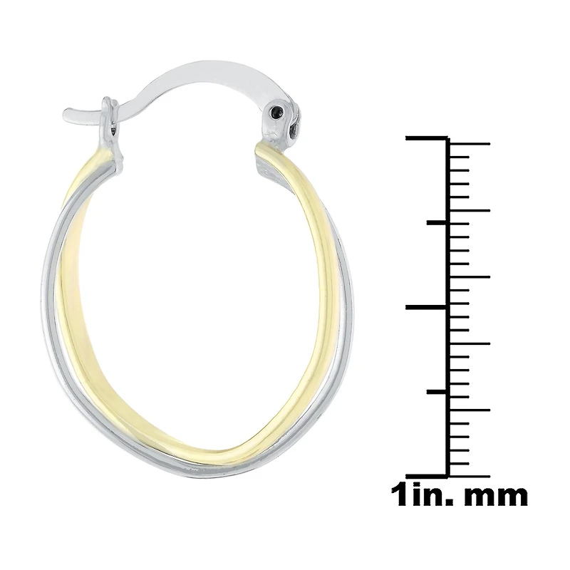 Silver Reflections Womens 25mm Hoop Earrings