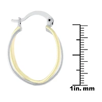 Silver Reflections Womens 25mm Hoop Earrings