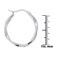Sparkle Allure Womens Crystal 30mm Hoop Earrings