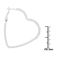 Sparkle Allure Womens Crystal 45mm Heart Hoop Earrings