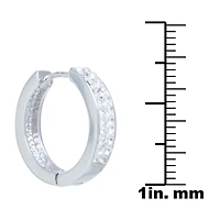 Sparkle Allure Womens Crystal 17mm Round Hoop Earrings