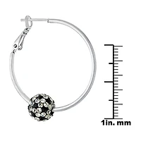 Sparkle Allure Womens Crystal 38.1mm Round Hoop Earrings