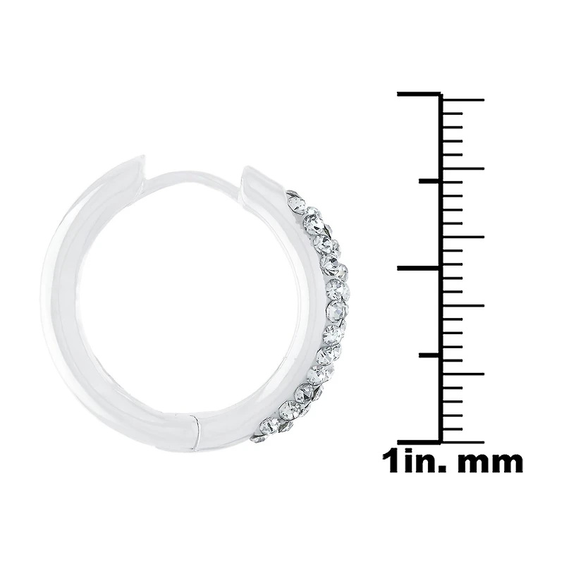 Sparkle Allure Womens Crystal 20mm Round Hoop Earrings