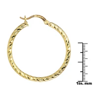 Silver Reflections Womens 24K Gold Over Brass 40mm Round Hoop Earrings