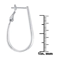 Silver Reflections Womens 32mm Oval Hoop Earrings