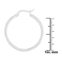 Sparkle Allure Womens Cubic Zirconia 32.2mm Hoop Earrings