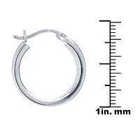 Silver Reflections Womens 20mm Hoop Earrings