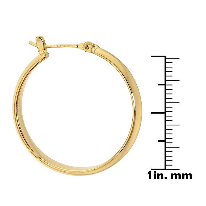 Silver Reflections Womens 24K Gold Over Brass 30mm Hoop Earrings