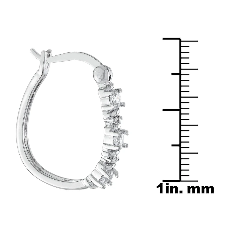 Sparkle Allure Womens Cubic Zirconia 23mm Hoop Earrings