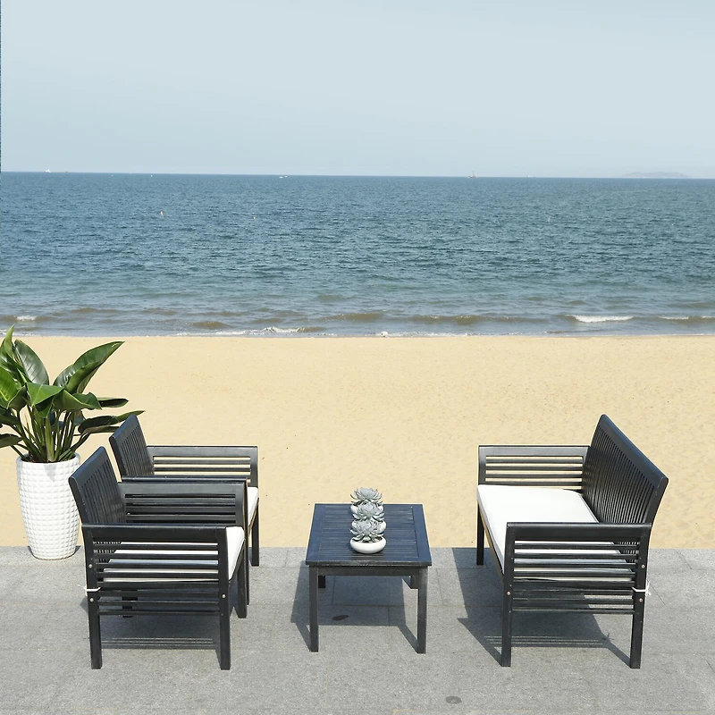 Safavieh Carson Patio Collection 4-pc. Conversation Set Weather Resistant