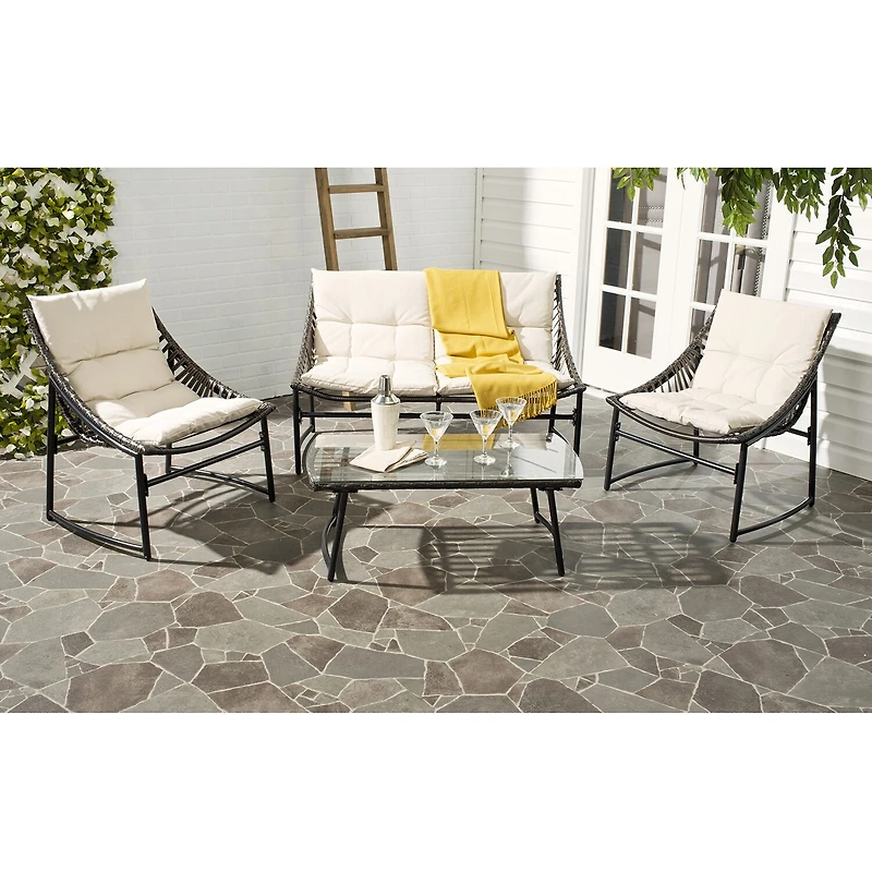Safavieh Berkane Patio Collection 4-pc. Conversation Set Weather Resistant
