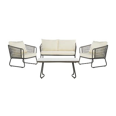 Safavieh Benjin Patio Collection 4-pc. Conversation Set Weather Resistant
