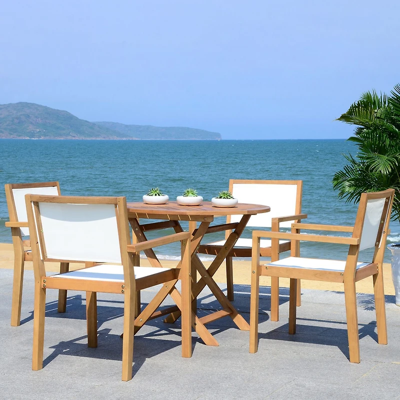 Safavieh Chante Patio Collection 5-pc. Weather Resistant Round Dining Set