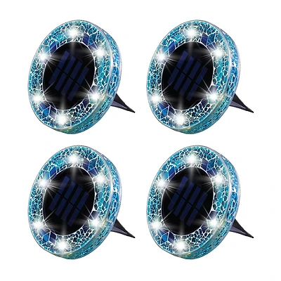 Bell + Howell Solar Powered Mosaic Disk Light with Auto On/Off Lighting and Weatherproof