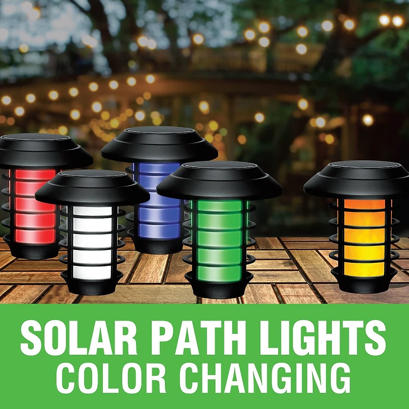 Bell + Howell Solar Powered Color Changing Pathway and Garden Lights - Set of 4