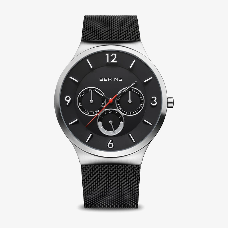 Bering Mens Black Stainless Steel Bracelet Watch