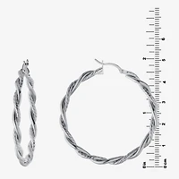 Womens Sterling Silver 50.8mm Hoop Earrings