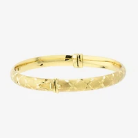 Diamond Cut Womens 14K Two Tone Gold Over Silver Bangle Bracelet