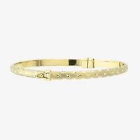 Diamond Cut Womens 14K Two Tone Gold Over Silver Bangle Bracelet