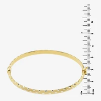 Diamond Cut Womens 14K Two Tone Gold Over Silver Bangle Bracelet