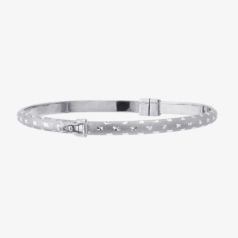 Diamond Cut Womens Sterling Silver Bangle Bracelet