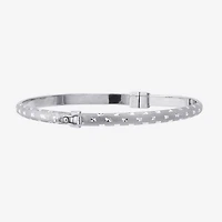 Diamond Cut Womens Sterling Silver Bangle Bracelet