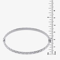 Diamond Cut Womens Sterling Silver Bangle Bracelet