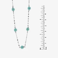 Womens Blue Turquoise Sterling Silver 16 Inch Beaded Necklace
