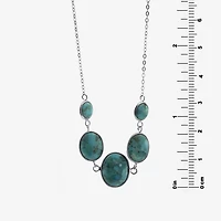 Womens Blue Sterling Silver 18 Inch Statement Necklace