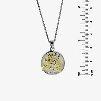 Turtle Womens White Mother Of Pearl 14K Two Tone Gold Over Silver 18 Inch Pendant Necklace