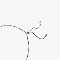 Adjustable Length Womens Cubic Zirconia Sterling Silver 26 Inch Tennis Necklace
